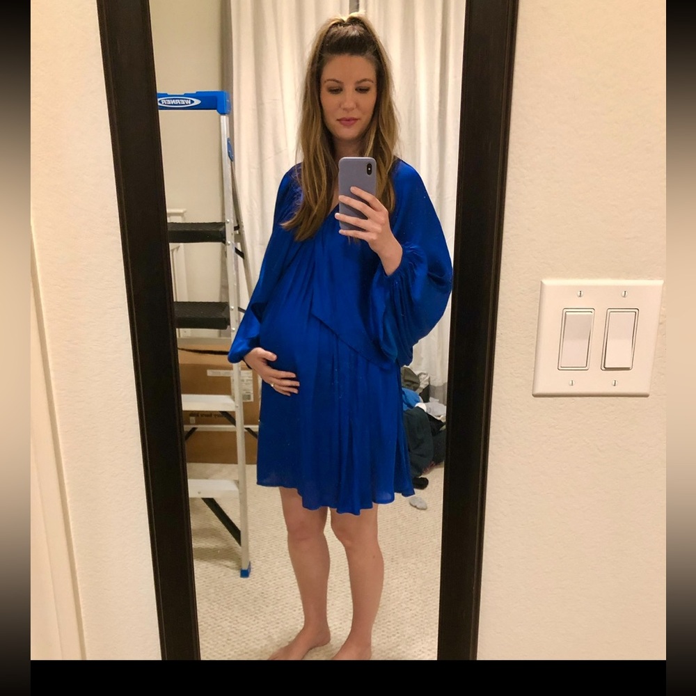 Vici “Flying Colors” satin babydoll dress-Blue - Picture 2 of 5